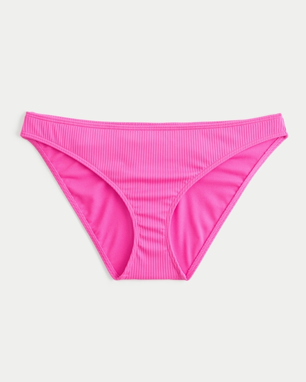 Ribbed Bikini Bottom, Neon Pink view 2