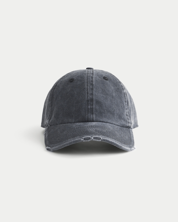 Distressed Baseball Hat, Washed Black view 1