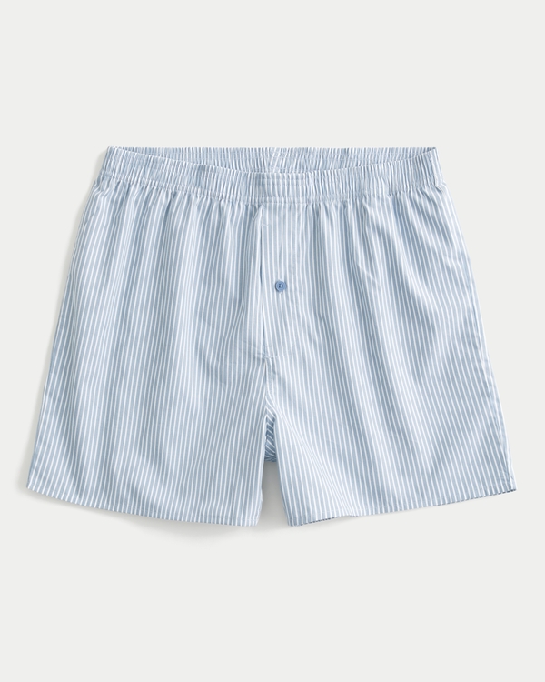 Cotton Boxer Shorts, Navy Stripe view 1