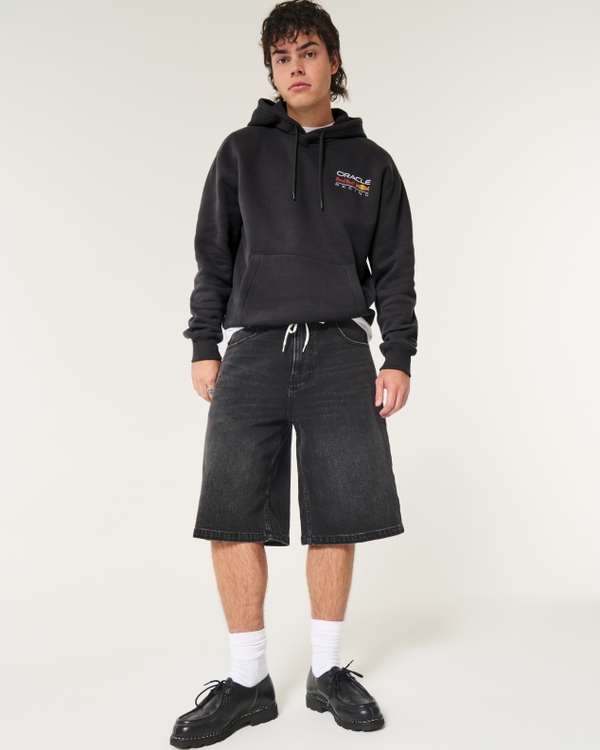 Relaxed Oracle Red Bull Racing Graphic Hoodie, Black Red Bull view 1