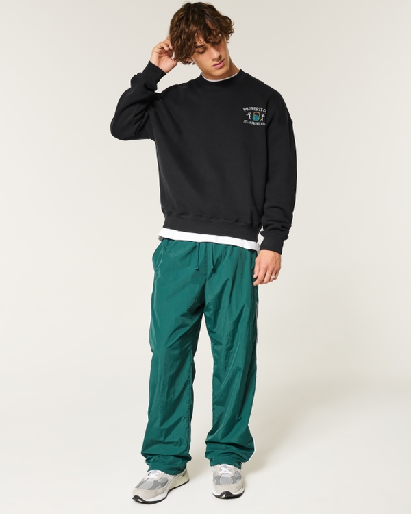 Boxy Atlas Bronze Gym Graphic Crew Sweatshirt, Black view 2