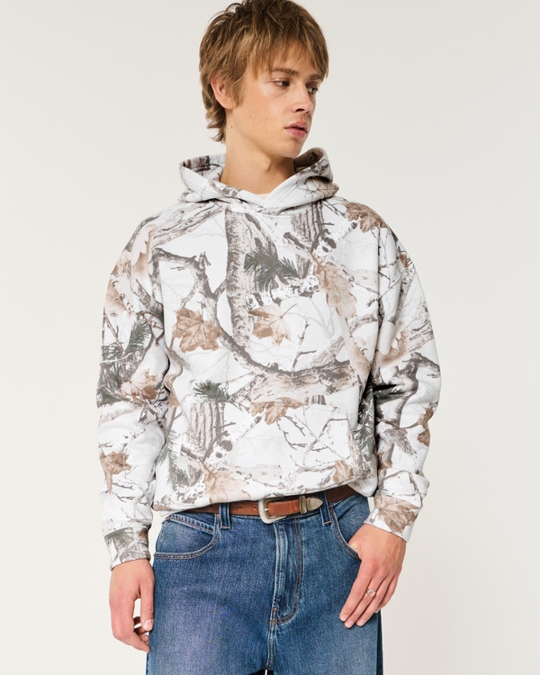 Boxy Camo Hoodie, Cream Camo view 1