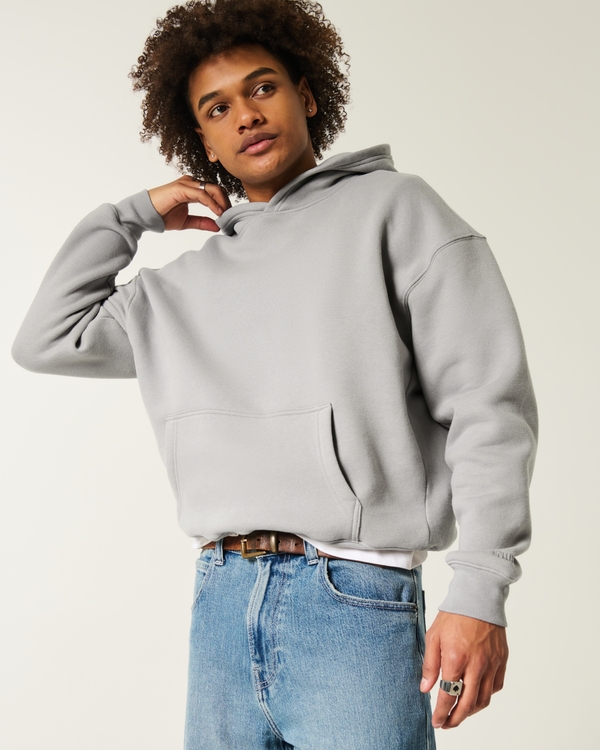 Boxy Hoodie, Light Gray view 1