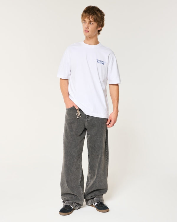 Boxy Heavyweight Williams Racing Graphic Tee, White view 2