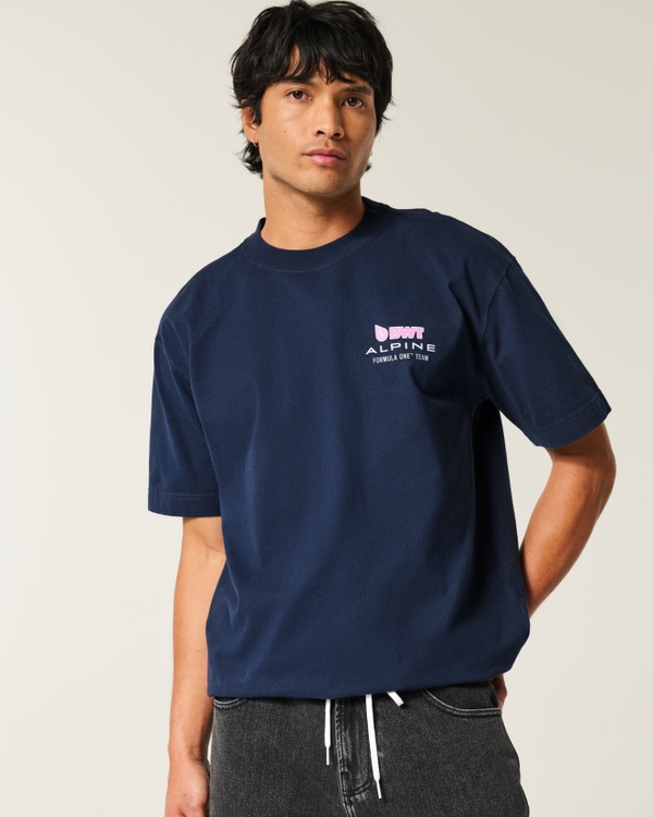 Boxy BWT Alpine Graphic Tee, Navy view 1