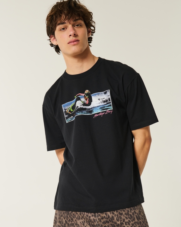 Boxy Montego Bay Graphic Tee, Black view 1