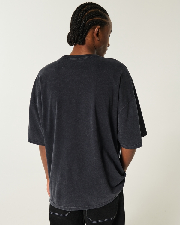 Baggy Stone Cold Steve Austin Graphic Tee, Washed Black view 2