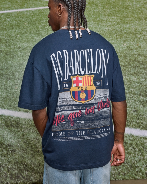 FC Barcelona Graphic Tee, Navy Blue view 1