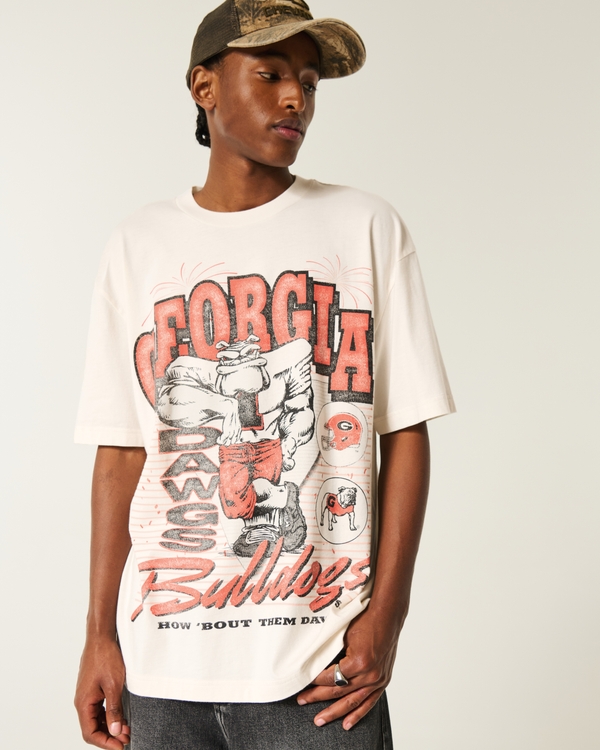 Boxy Georgia Bulldogs Graphic Tee, Cream view 2