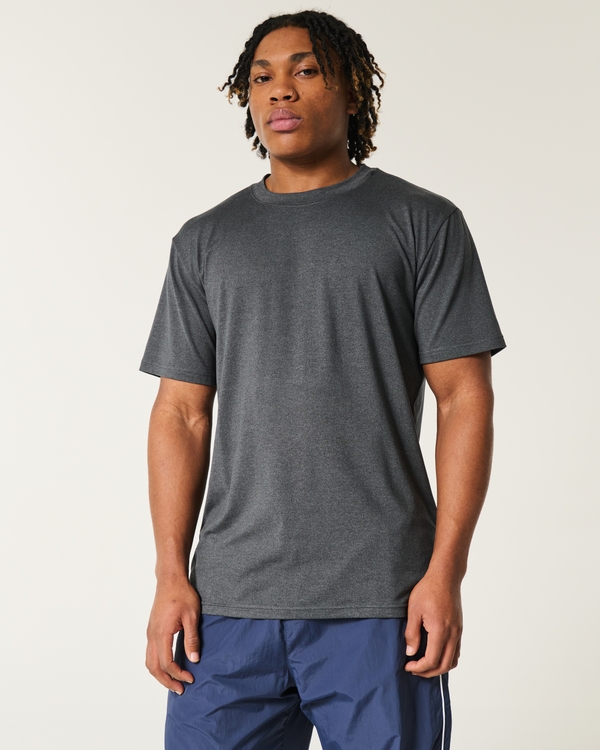 Relaxed Active Crew T-Shirt, Heather Black view 1