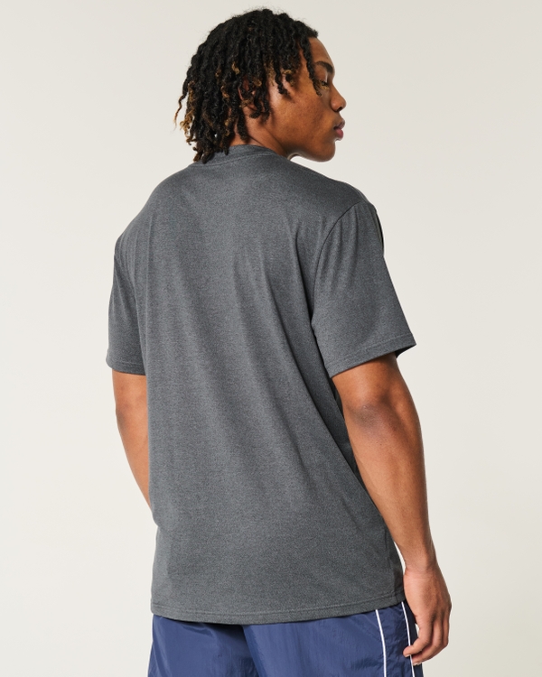 Relaxed Active Crew T-Shirt, Heather Black view 2