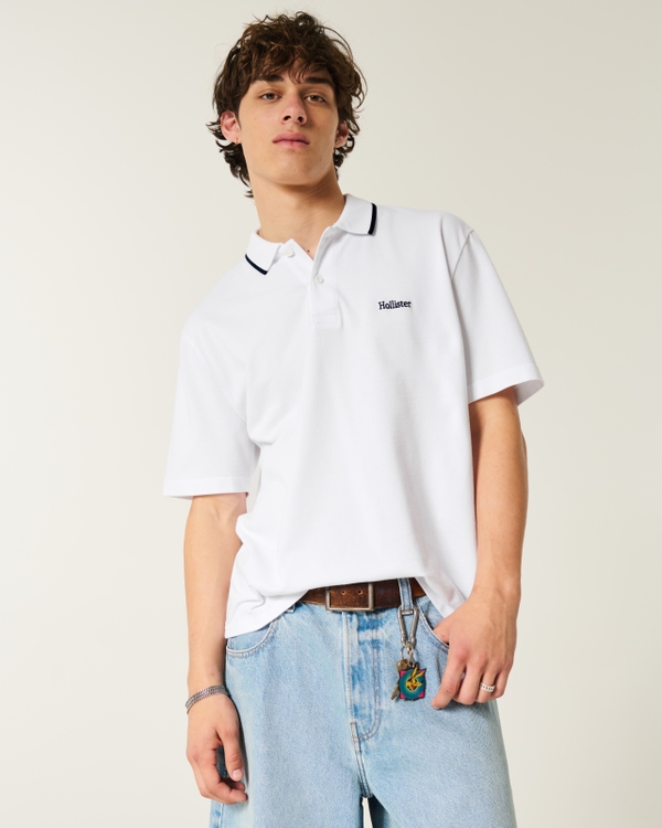 Relaxed Logo Polo, White view 2