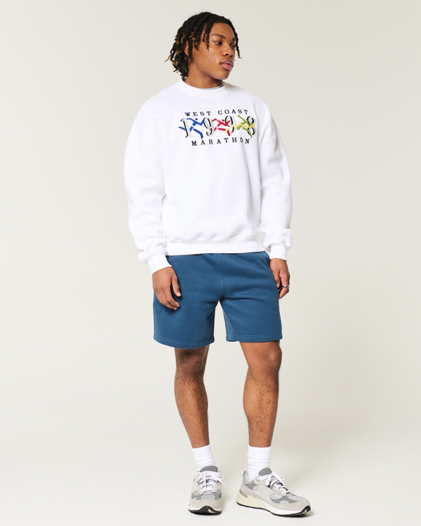 Above-the-Knee Fleece Icon Shorts, Dark Teal view 2