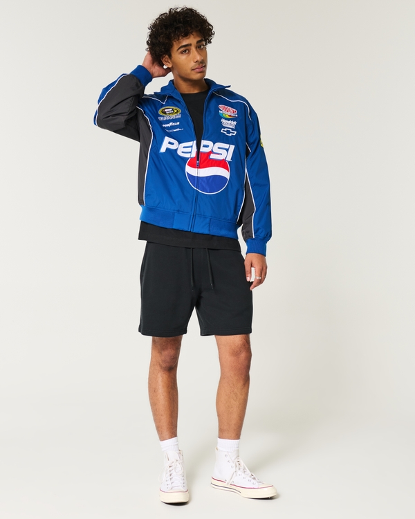 Above-the-Knee Fleece Icon Shorts, Black view 2
