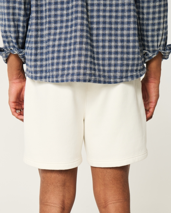 Mid-Thigh Fleece Duke Blue Devils Graphic Shorts, Cream view 2