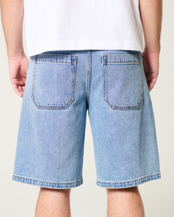 Medium Wash Baggy Denim Shorts, Medium view 2
