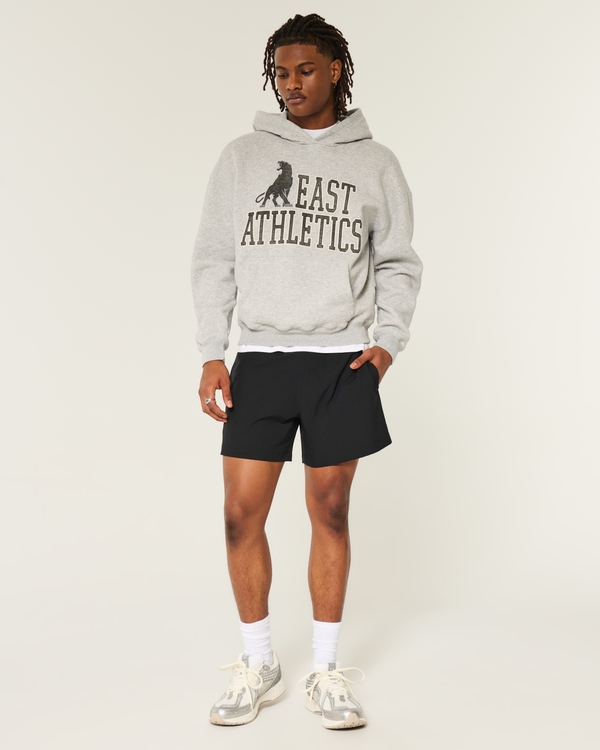 Mid-Thigh Hybrid Active Shorts, Black view 2