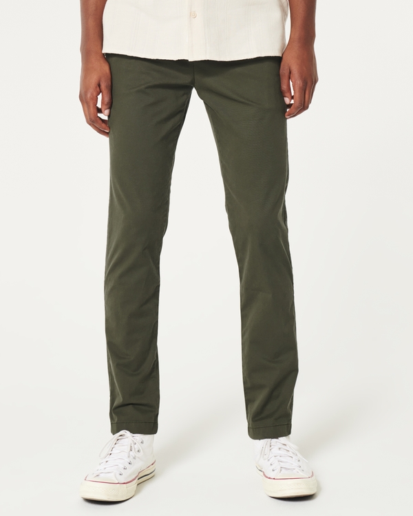 Skinny Chino Pants, Dark Olive view 2
