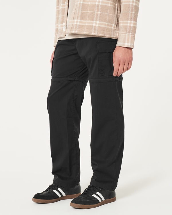 Straight Zip-Off Cargo Pants, Black view 2