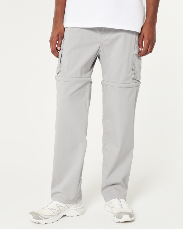 Straight Zip-Off Cargo Pants, Light Grey view 2