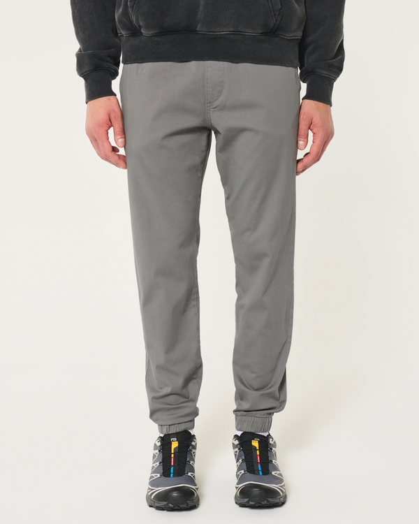 Relaxed Twill Joggers, Dark Grey view 2