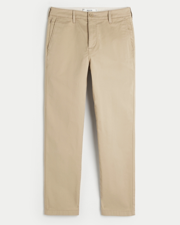 Slim Straight Chino Pants, Light Khaki view 1