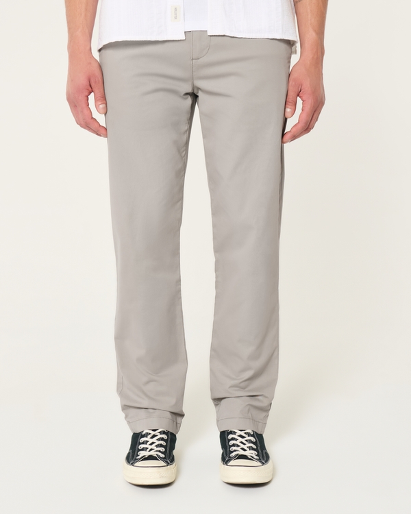 Slim Straight Chino Pants, Light Gray view 2