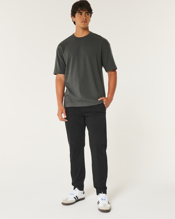 Relaxed Twill Joggers, Black Dd view 1