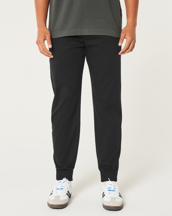 Relaxed Twill Joggers, Black Dd view 2