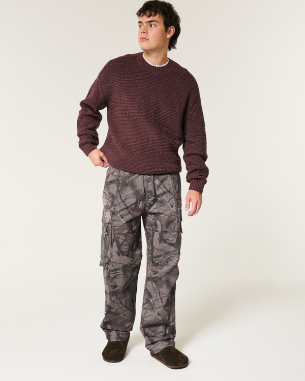 Baggy Camo Cargo Pull-On Pants, Dark Brown Camo view 2