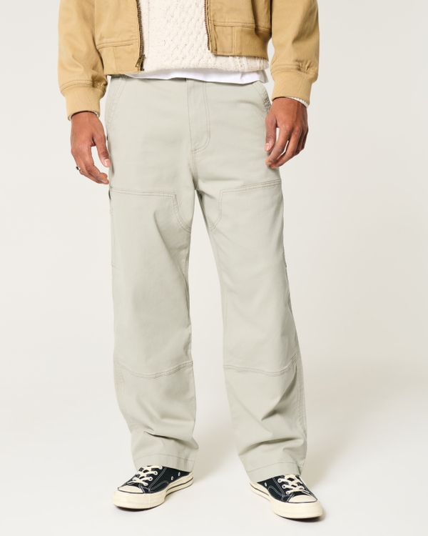 Baggy Workwear Pants, Light Taupe view 2