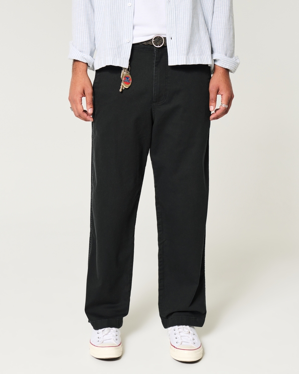 Baggy Chino Pants, Black view 2