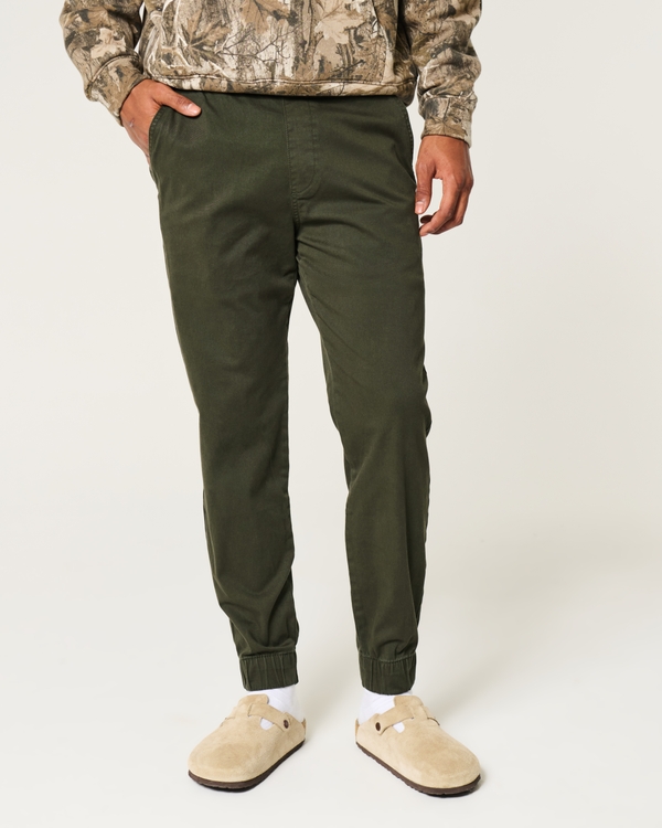 Relaxed Twill Joggers, Dark Olive view 2
