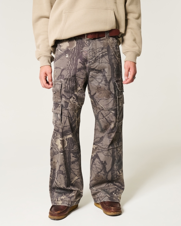 Super Baggy Camo Cargo Pants, Dark Brown Pattern view 2