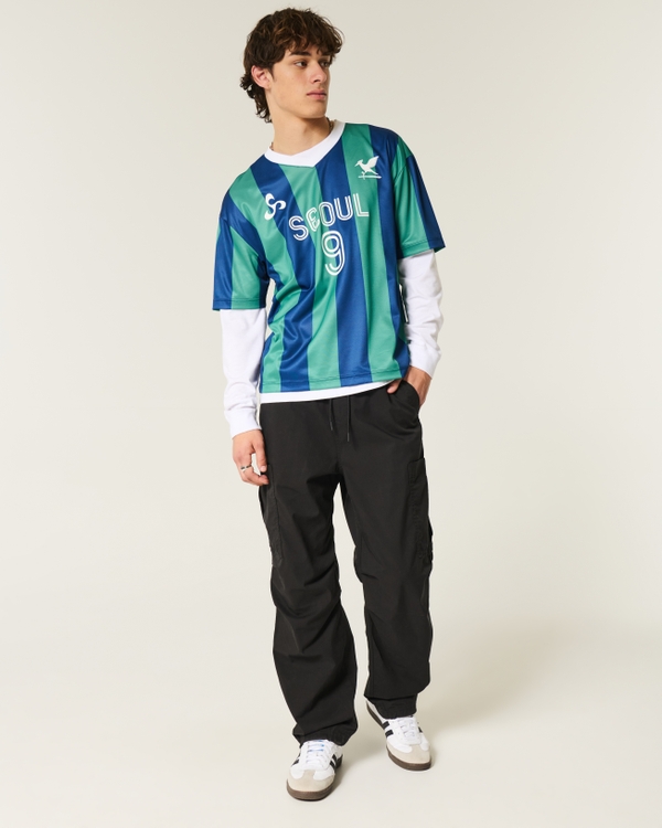 Baggy Pull-On Utility Pants, Black view 1