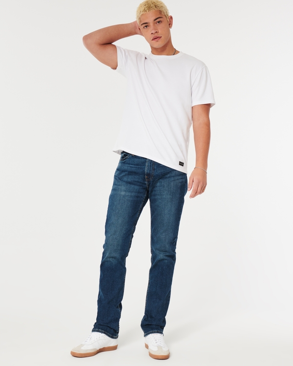 Dark Wash Slim Straight Jeans, Dark view 1