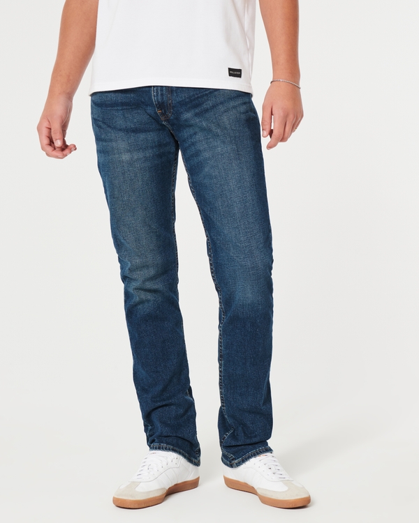 Dark Wash Slim Straight Jeans, Dark view 2