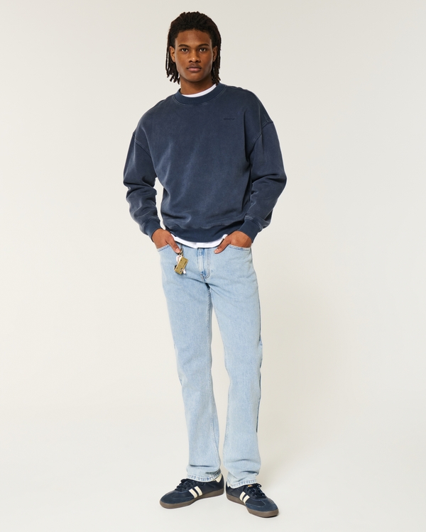 Light Wash Slim Straight Jeans, Light view 1
