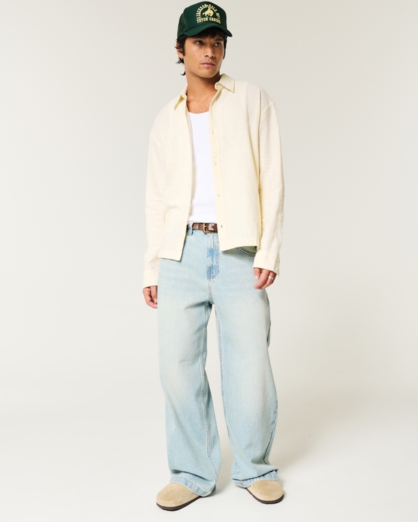 Light Wash Super Baggy Jeans, Light view 1