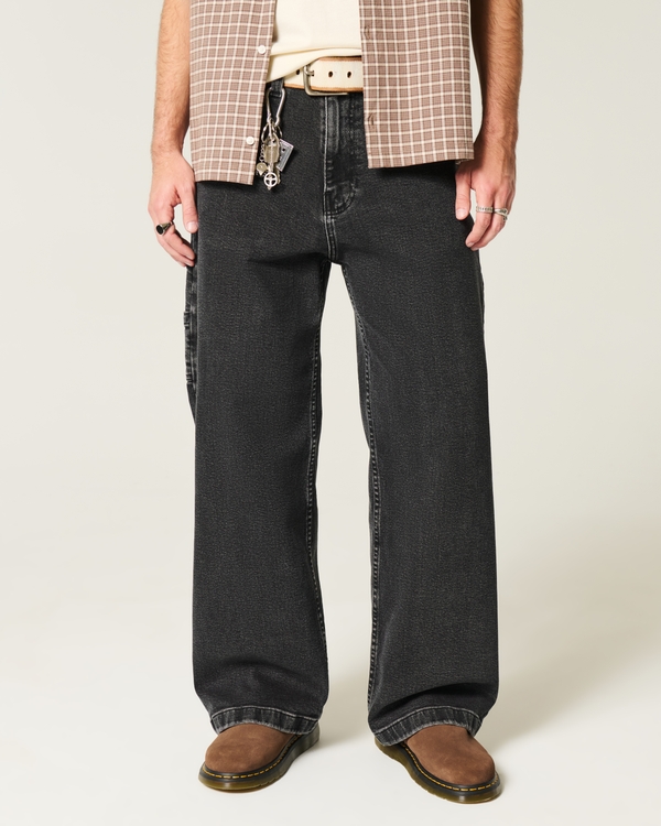 Washed Black Super Baggy Painter Jeans, Washed Black view 2