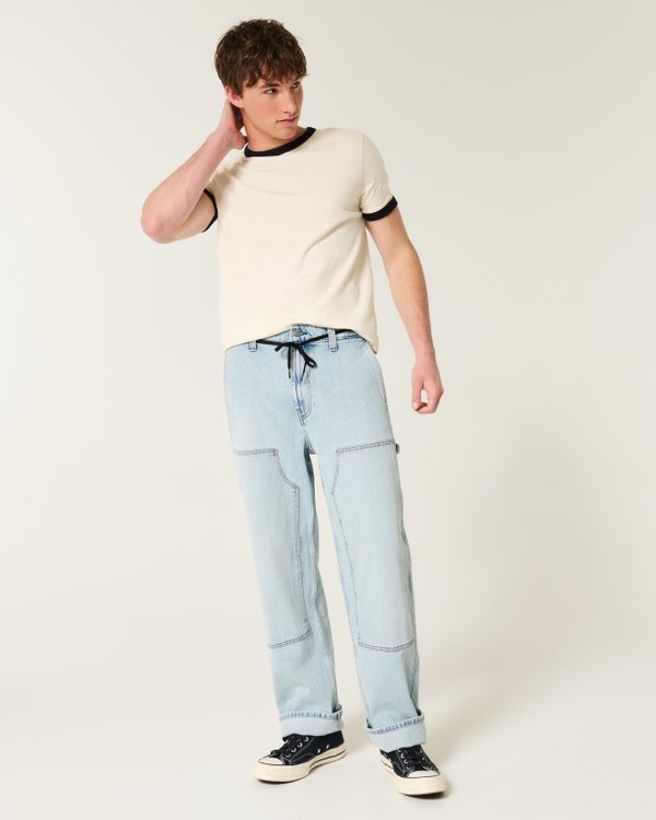 Light Wash Baggy Carpenter Jeans, Light view 1