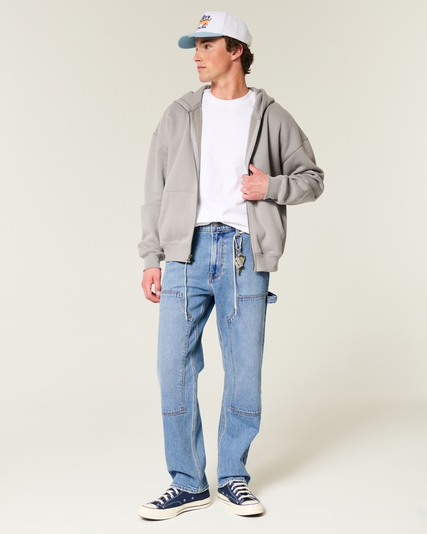 Medium Wash Loose Carpenter Jeans, Medium view 1
