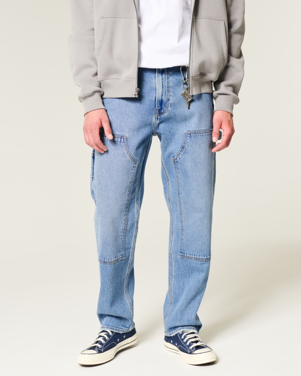 Medium Wash Loose Carpenter Jeans, Medium view 2
