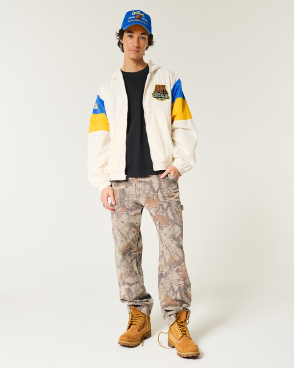 UCLA Bruins Graphic Hooded Windbreaker Jacket, Off White view 2