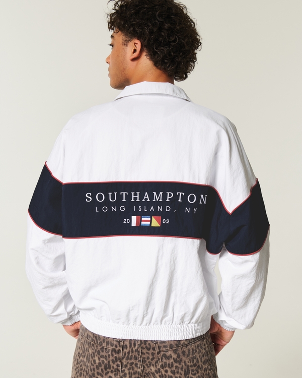 Southampton NY Graphic Zip-Up Jacket, White view 2