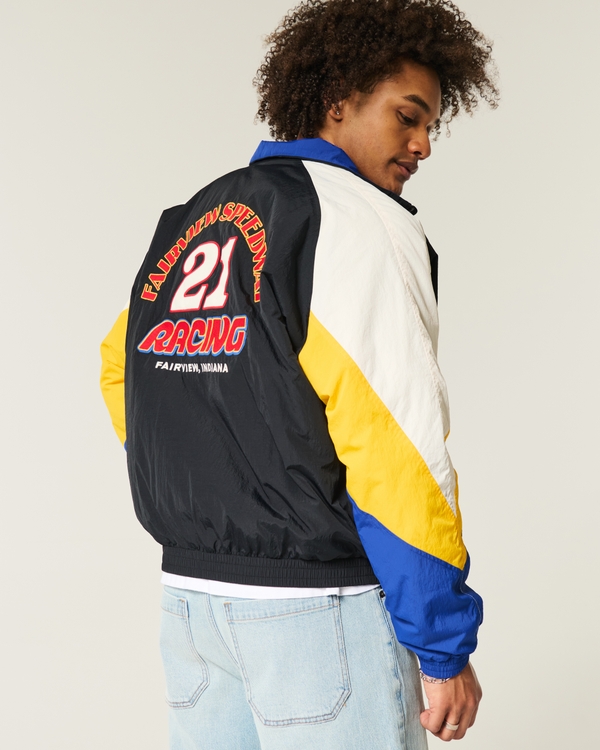 Fairview Speedway Graphic Windbreaker Jacket, Black view 1