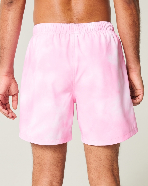 Mid-Thigh Volley Swim Trunks, Pink Tie-dye view 2