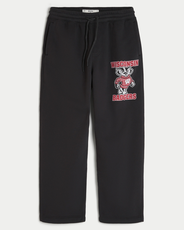 University of Wisconsin Badgers Graphic Baggy Sweatpants, Black view 1