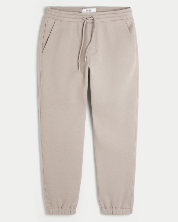 Relaxed Fleece Joggers, Taupe view 1