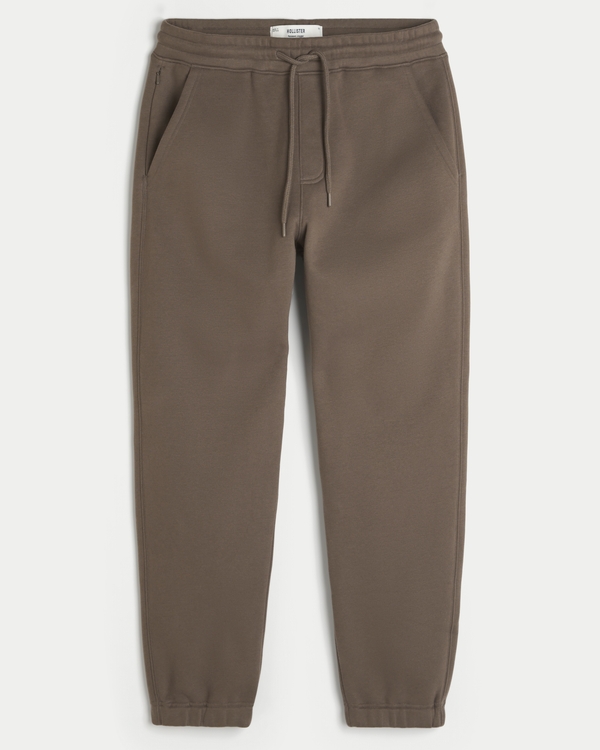 Relaxed Fleece Joggers, Brown view 1